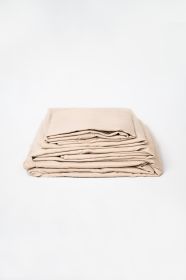 Omne Sleep 4-Piece Khaki Microplush and Bamboo Flex Head King Hypoallergenic Sheet Set