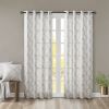 Fretwork Print Grommet Top Window Curtain Panel