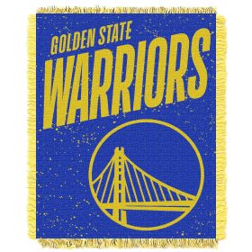 Warriors OFFICIAL NBA "Headliner" Woven Jacquard Throw Blanket