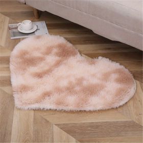 1pc, Tie-dye Silk Wool Area Rug, Plush Carpet, PV Velvet Floor Mat, 27.56*31.5inch (Color: Tie-dye Beige)