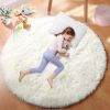 Round Rug for Bedroom, Fluffy Round Circle Rug for Kids Room