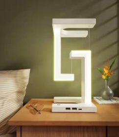 Creative Smartphone Wireless Charging Suspension Table Lamp Balance Lamp Floating For Home Bedroom (Style: White classic)