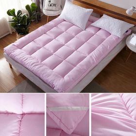 Mattress Topper Pad Quilted Mattress Cover Bed Protector King Queen Full Twin Size (Color: pink)