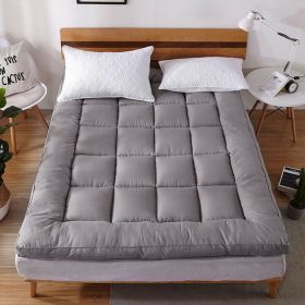 Mattress Topper Pad Quilted Mattress Cover Bed Protector King Queen Full Twin Size (Color: gray)