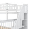 Twin over Full Stairway Bunk Bed with Storage